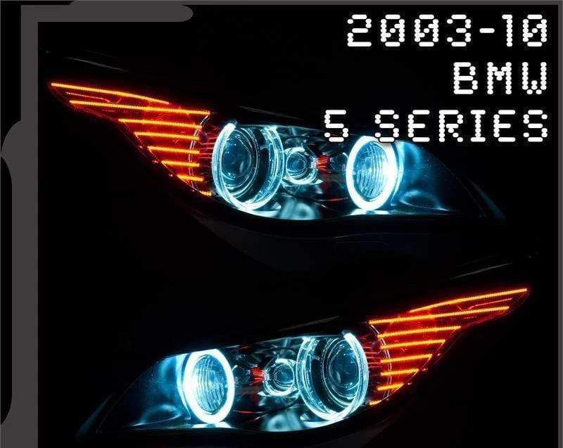 2003-2010 BMW 5 Series E60 Multicolor Halo Kit - RGB Halo Kits Multicolor Flow Series Color Chasing RGBWA LED headlight kit Colorshift Oracle Lighting Trendz OneUpLighting Morimoto theretrofitsource AutoLEDTech Diode Dynamics