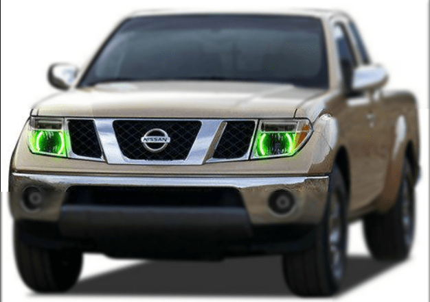 2005-2008 Nissan Frontier Multicolor Halo Kit - RGB Halo Kits Multicolor Flow Series Color Chasing RGBWA LED headlight kit Oracle Lighting Trendz OneUpLighting Morimoto theretrofitsource AutoLEDTech Diode Dynamics
