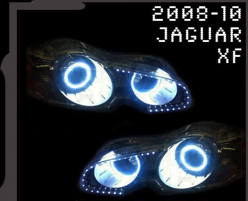 2008-2010 Jaguar XF Multicolor Halo Kit - RGB Halo Kits Multicolor Flow Series Color Chasing RGBWA LED headlight kit Colorshift Oracle Lighting Trendz OneUpLighting Morimoto theretrofitsource AutoLEDTech Diode Dynamics