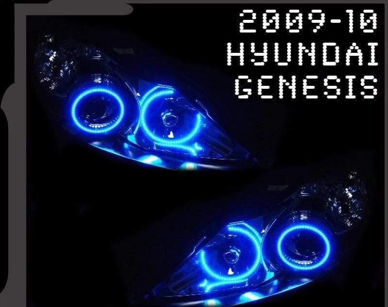 2009-2010 Hyundai Genesis Halo Kit - RGB Halo Kits Multicolor Flow Series Color Chasing RGBWA LED headlight kit Colorshift Oracle Lighting Trendz OneUpLighting Morimoto theretrofitsource AutoLEDTech Diode Dynamics