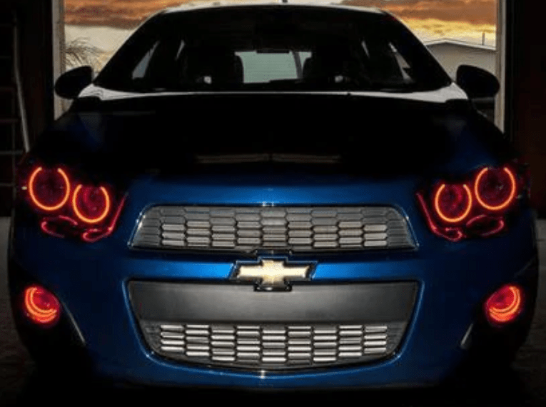 2012-2016 Chevrolet Sonic Multicolor Halo Kit - RGB Halo Kits Multicolor Flow Series Color Chasing RGBWA LED headlight kit Oracle Lighting Trendz OneUpLighting Morimoto theretrofitsource AutoLEDTech Diode Dynamics
