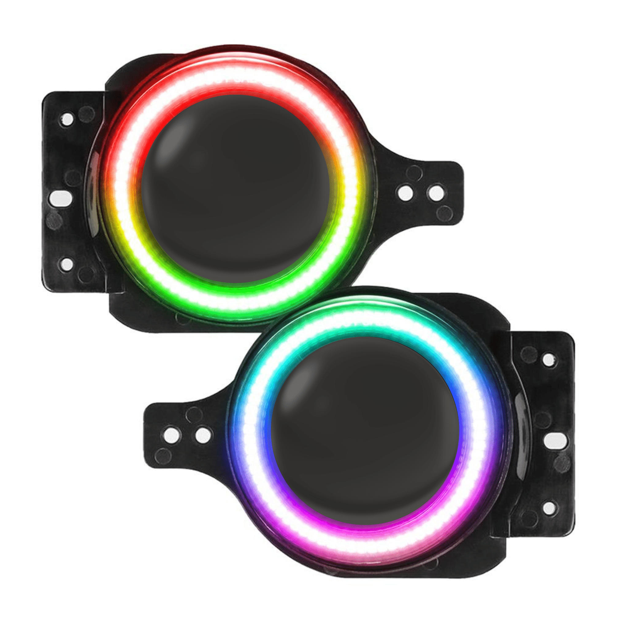Fog Light Halos - RGB Halo Kits Multicolor Flow Series Color Chasing RGBWA LED headlight kit Oracle Lighting Trendz OneUpLighting Morimoto theretrofitsource AutoLEDTech Diode Dynamics