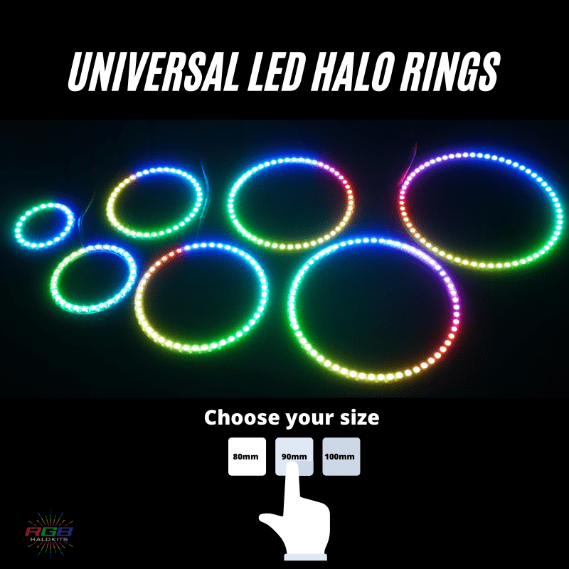 RGB Halo Kits Halo Rings Copy of New! Semi Circle LED Halo Rings (Choose your size)