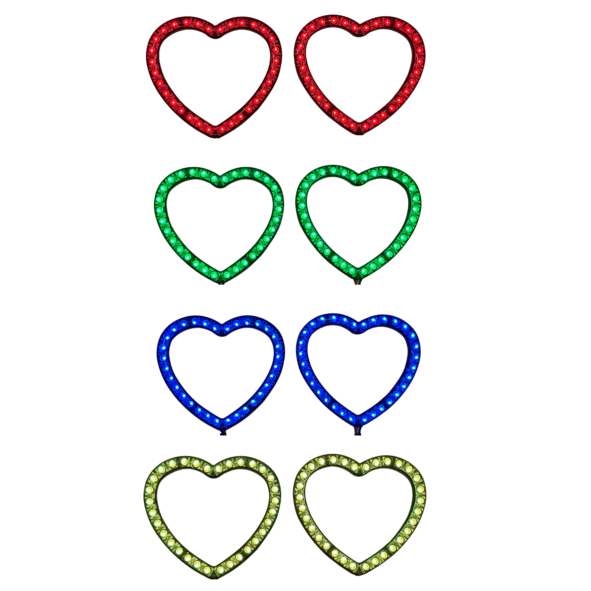 RGB Halo Kits Halo Rings Heart Multicolor halo rings (Choose your size)