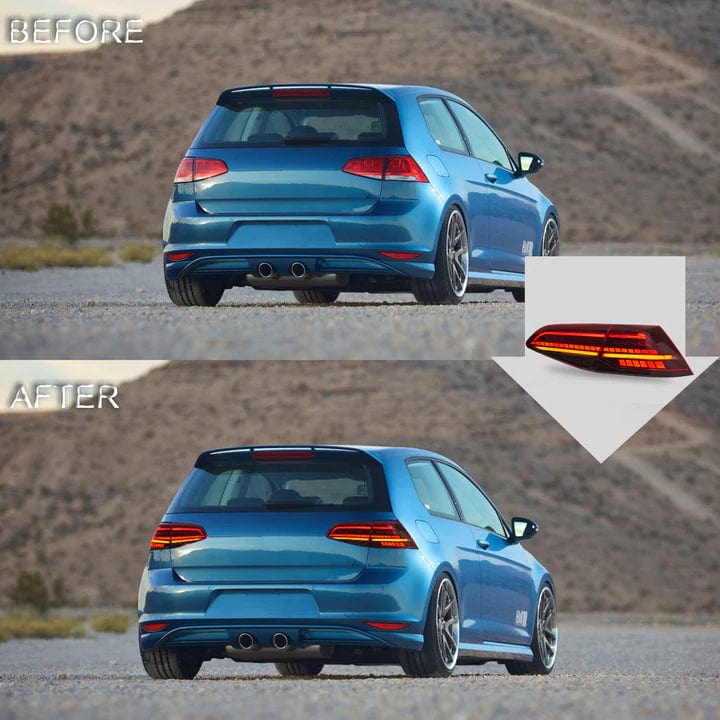 2013-2020 VOLKSWAGEN GOLF MK7 Tail Lights - RGB Halo Kits Multicolor Flow Series Color Chasing RGBWA LED headlight kit Oracle Lighting Trendz OneUpLighting Morimoto theretrofitsource AutoLEDTech Diode Dynamics