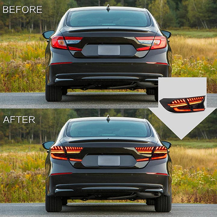 2018-2022 Honda Accord Tail lights with Dynamic Welcome Lighting - RGB Halo Kits Multicolor Flow Series Color Chasing RGBWA LED headlight kit Oracle Lighting Trendz OneUpLighting Morimoto theretrofitsource AutoLEDTech Diode Dynamics