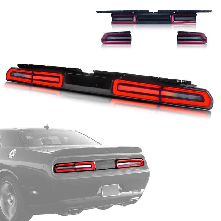 RGB Halo Kits Led Tail Lights Red Clear - Red Turn Signal 2008-2014 DODGE CHALLENGER Tail Lights