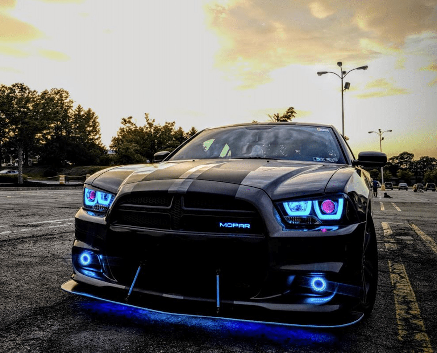 2011-2014 Dodge Charger Spec-D: Multicolor Built Headlights - RGB Halo Kits Multicolor Flow Series Color Chasing RGBWA LED headlight kit Colorshift Oracle Lighting Trendz OneUpLighting Morimoto theretrofitsource AutoLEDTech Diode Dynamics