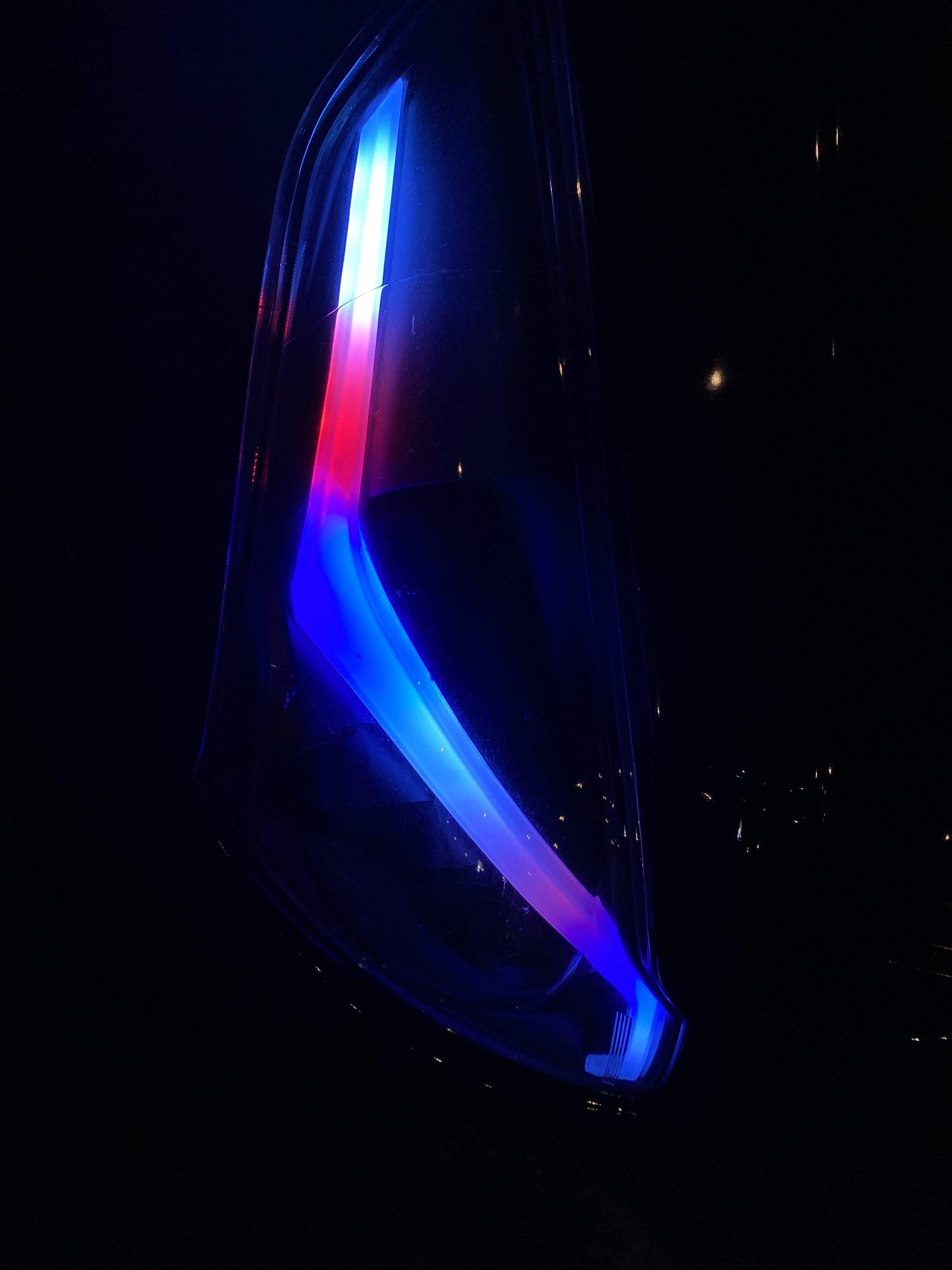 2015 Infiniti Q40 Sedan Multicolor Prebuilt Headlights - RGB Halo Kits Multicolor Flow Series Color Chasing RGBWA LED headlight kit Oracle Lighting Trendz OneUpLighting Morimoto theretrofitsource AutoLEDTech Diode Dynamics