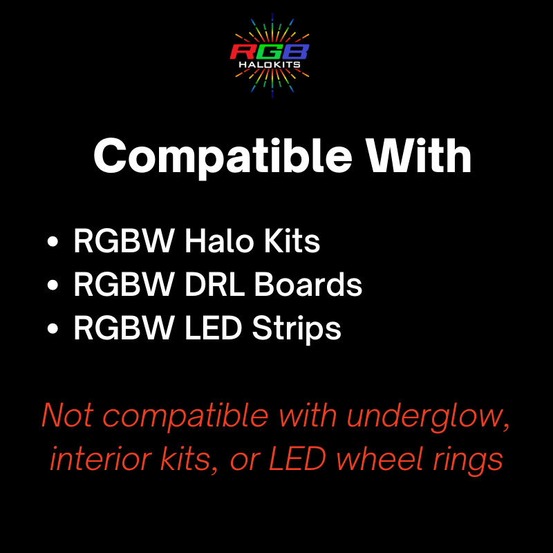 RGBW RF Remote Controller - RGB Halo Kits Multicolor Flow Series Color Chasing RGBWA LED headlight kit Oracle Lighting Trendz OneUpLighting Morimoto theretrofitsource AutoLEDTech Diode Dynamics
