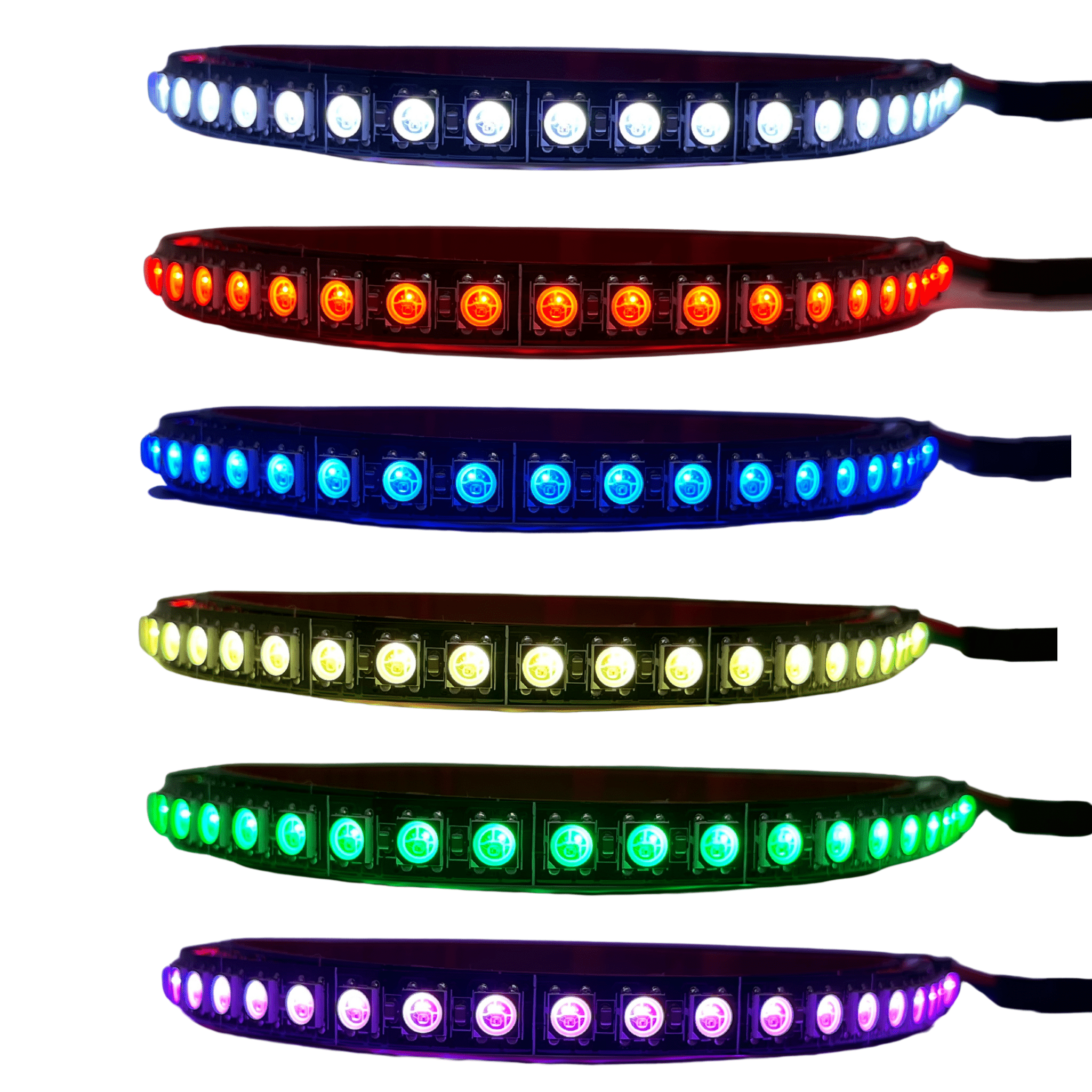 Flexible Accent Headlight Strips | Multicolor - RGB Halo Kits Multicolor Flow Series Color Chasing RGBWA LED headlight kit Oracle Lighting Trendz OneUpLighting Morimoto theretrofitsource AutoLEDTech Diode Dynamics