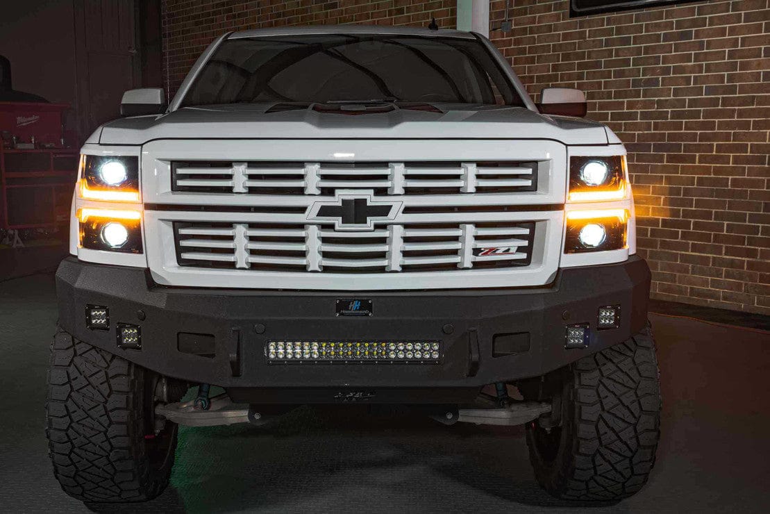 CHEVROLET SILVERADO 1500 (14-15): XB LED HEADLIGHTS - RGB Halo Kits Multicolor Flow Series Color Chasing RGBWA LED headlight kit Oracle Lighting Trendz OneUpLighting Morimoto theretrofitsource AutoLEDTech Diode Dynamics