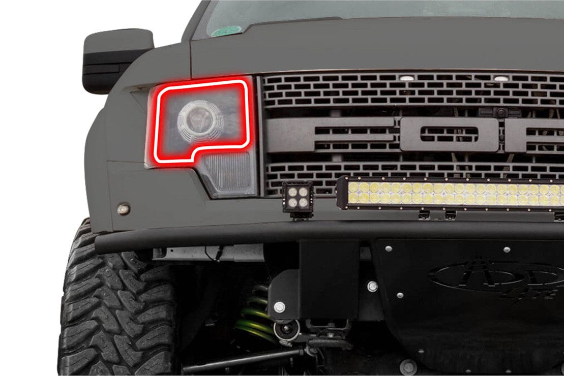 2009-2014 Ford F150 W/O OEM HID Multicolor Halo Kit - RGB Halo Kits Multicolor Flow Series Color Chasing RGBWA LED headlight kit Oracle Lighting Trendz OneUpLighting Morimoto theretrofitsource AutoLEDTech Diode Dynamics