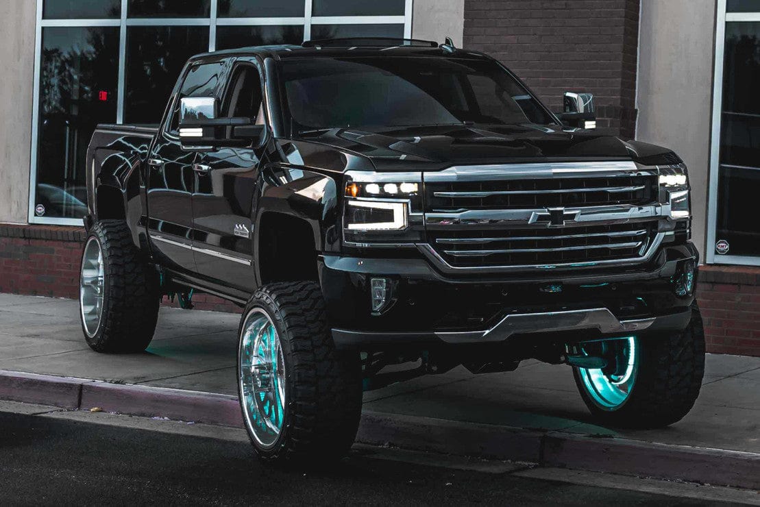 CHEVROLET SILVERADO 1500 (16-18): XB LED HEADLIGHTS - RGB Halo Kits Multicolor Flow Series Color Chasing RGBWA LED headlight kit Oracle Lighting Trendz OneUpLighting Morimoto theretrofitsource AutoLEDTech Diode Dynamics