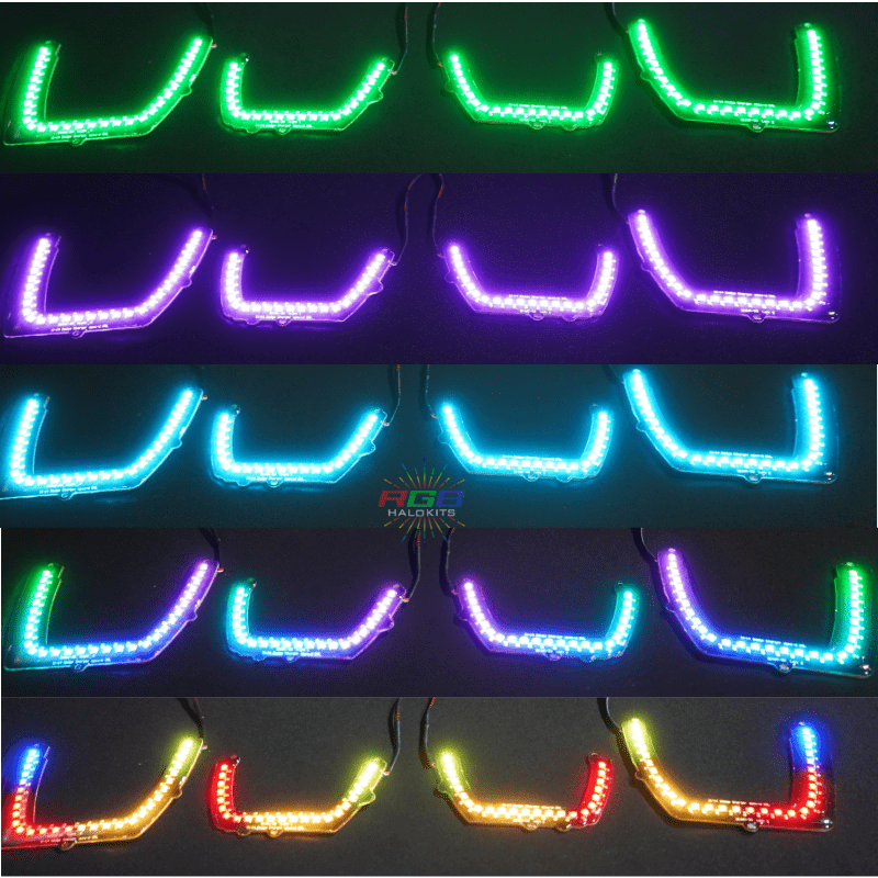 Dodge Charger Flow Series DRL Boards (for 2011-2014 Spec-D Headlights) – Custom Multicolor LED Lighting by RGB Halo Kits