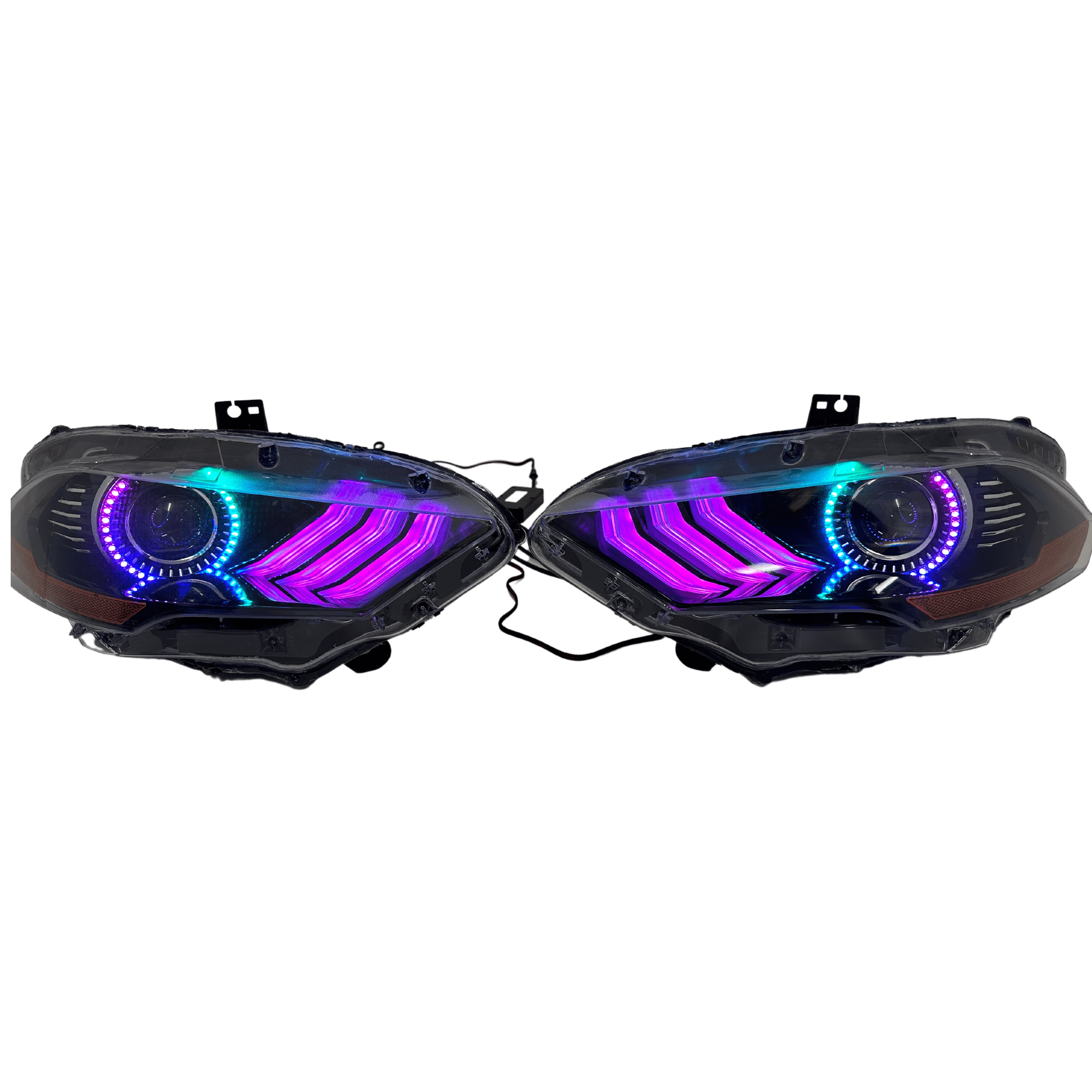 Ford Mustang: Multicolor Flow Series Headlights (2018-2023) – Custom Multicolor LED Lighting by RGB Halo Kits