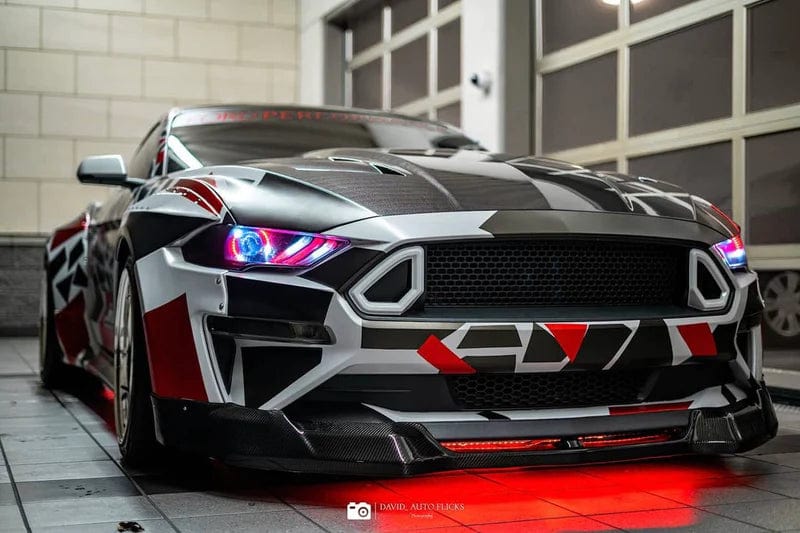 Ford Mustang: Multicolor Flow Series Headlights (2018-2023) – Custom Multicolor LED Lighting by RGB Halo Kits