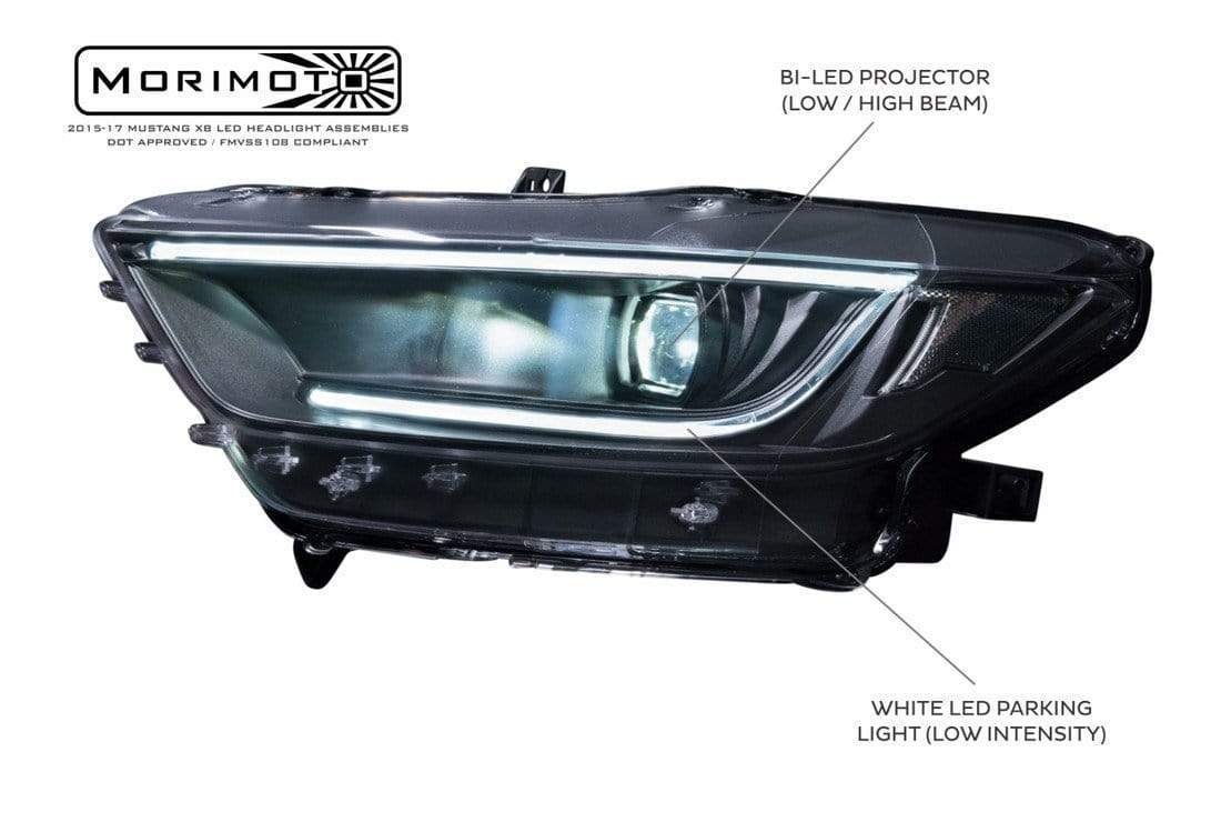 Ford Mustang: LED Headlights (2015 - 2017) | XB – Custom Multicolor LED Lighting by RGB Halo Kits