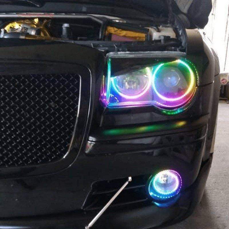 Chrysler 300C/SRT Headlight Multicolor Halo Kit (2005-2010) – Custom Multicolor LED Lighting by RGB Halo Kits