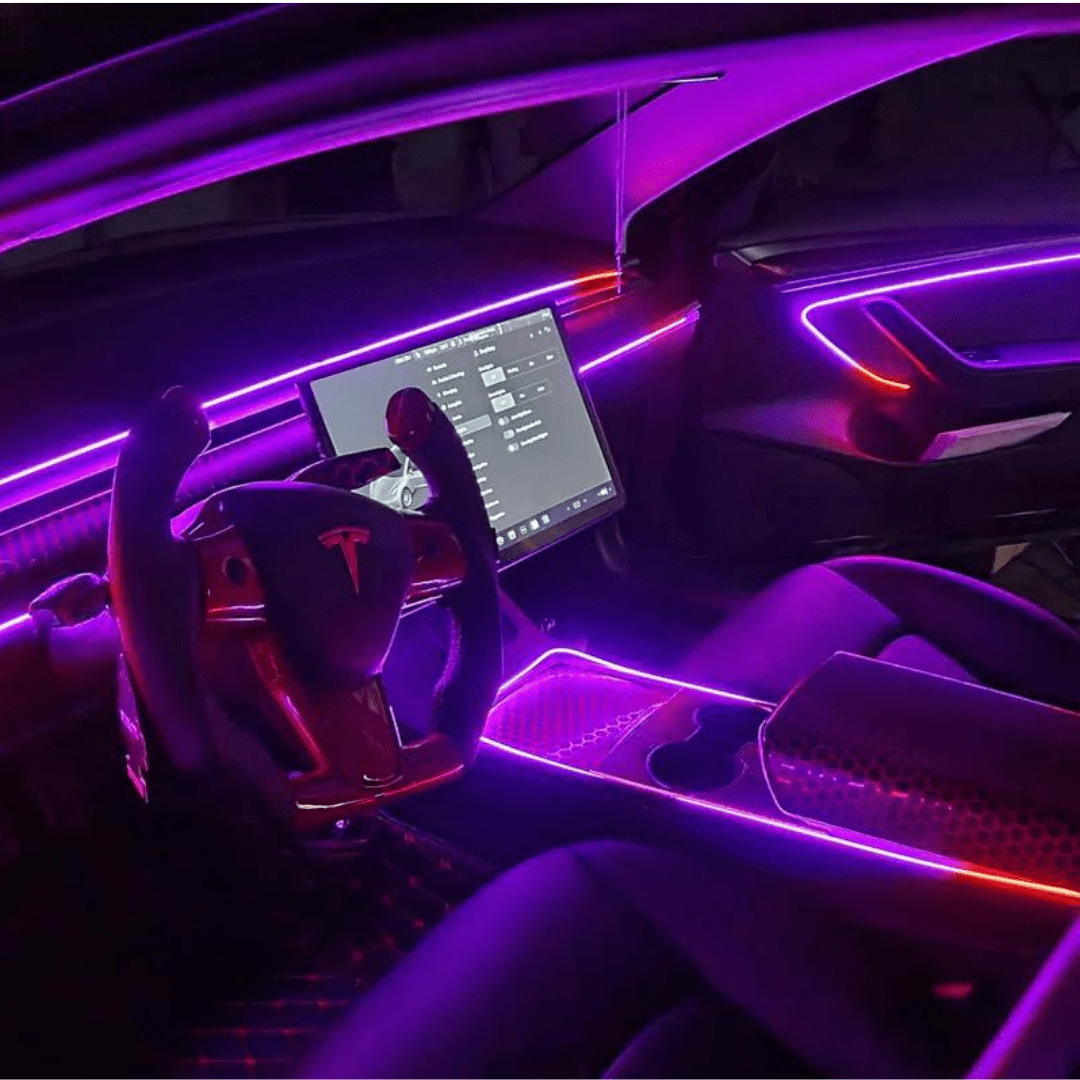 Flow Series Fiber Optic Interior Lighting Kit – 43" Ultra-Thin LED Strips (Version 2.0) – Custom Multicolor LED Lighting by RGB Halo Kits