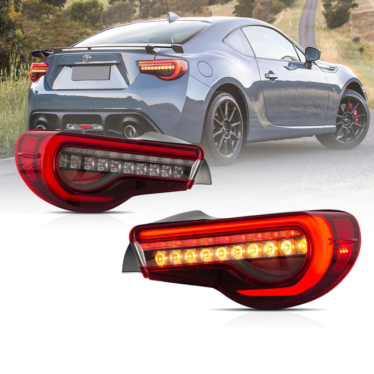 12-20 Toyota 86 GT86 13-20 Subaru BRZ 13-20 Scion FR-S Full LED Tail Lights w/ Sequential Indicators Turn - RGB Halo Kits Multicolor Flow Series Color Chasing RGBWA LED headlight kit Oracle Lighting Trendz OneUpLighting Morimoto theretrofitsource AutoLEDTech Diode Dynamics