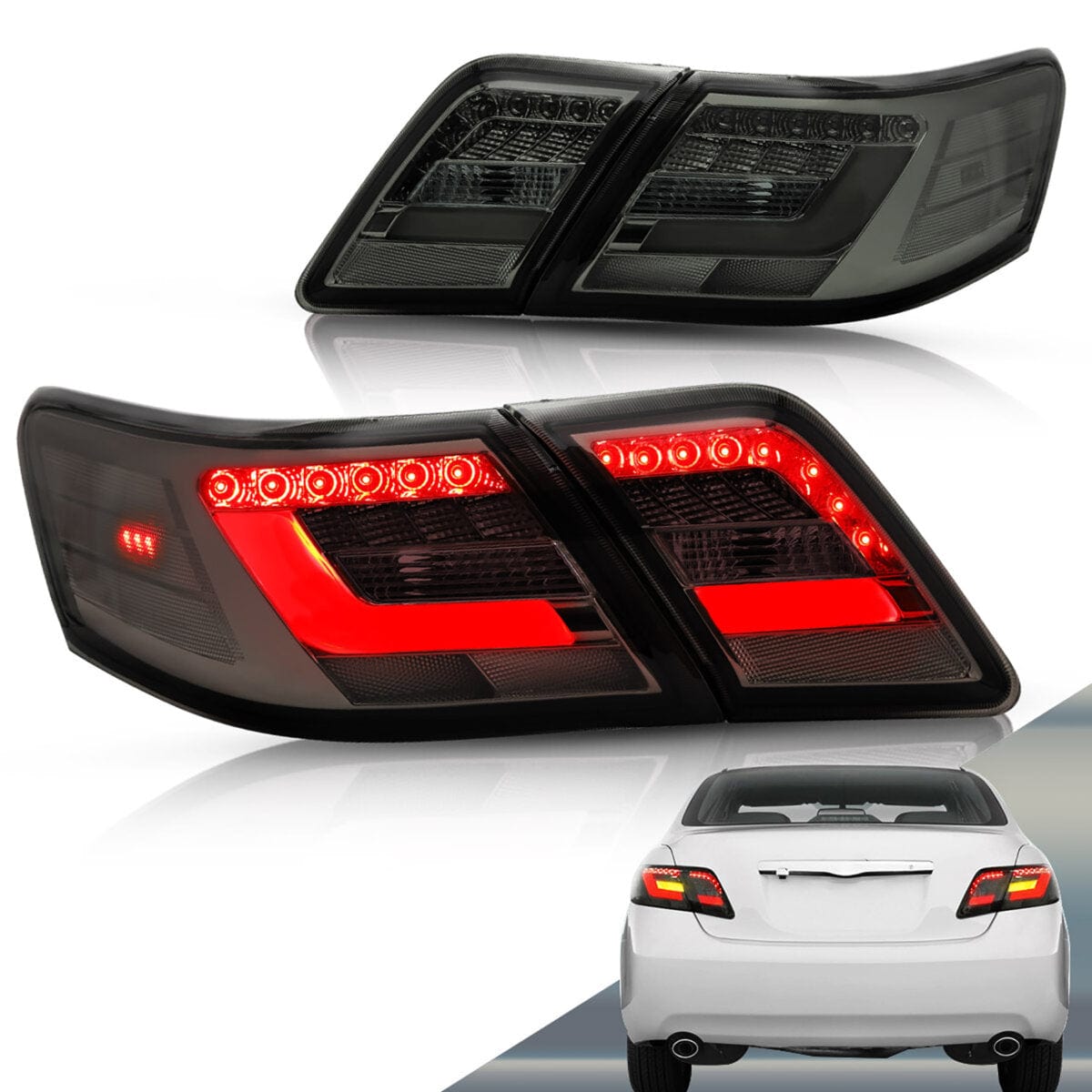 2006-2011 TOYOTA CAMRY Tail Lights - RGB Halo Kits Multicolor Flow Series Color Chasing RGBWA LED headlight kit Oracle Lighting Trendz OneUpLighting Morimoto theretrofitsource AutoLEDTech Diode Dynamics