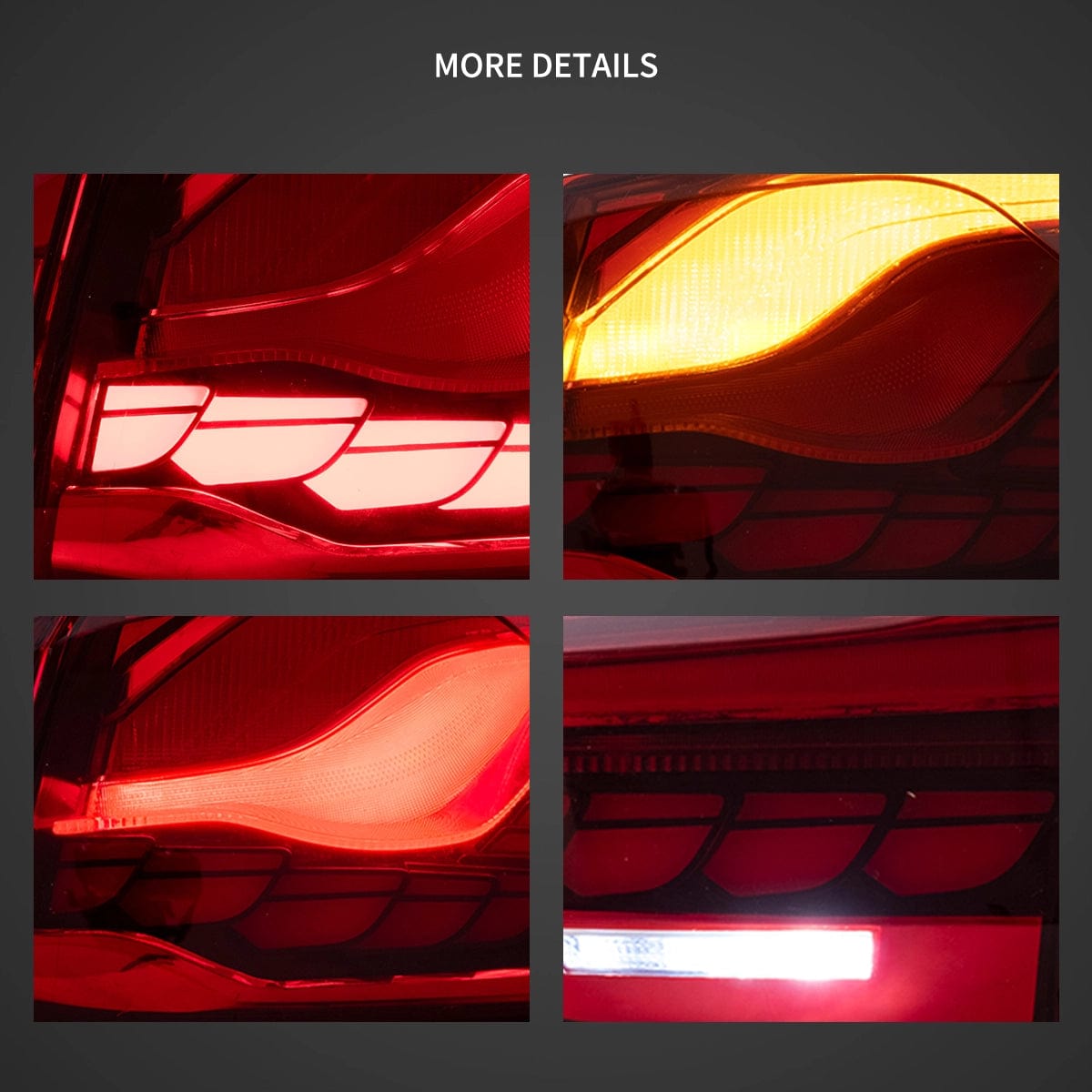 2014-2020 BMW 4 SERIES M4 SEDAN F32 F33 Tail lights With Dynamic Welcome Lighting - RGB Halo Kits Multicolor Flow Series Color Chasing RGBWA LED headlight kit Oracle Lighting Trendz OneUpLighting Morimoto theretrofitsource AutoLEDTech Diode Dynamics